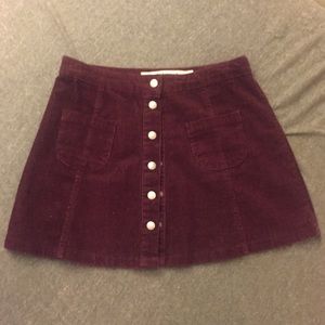 Melville Maroon Corduroy Skirt
